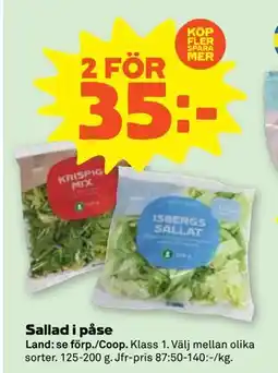 Stora Coop Sallad i påse erbjuda