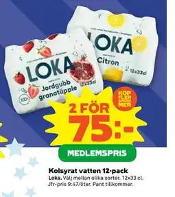 Stora Coop Kolsyrat vatten 12-pack, Medlemspris erbjuda