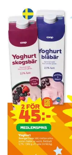 Stora Coop Yoghurt, Medlemspris erbjuda