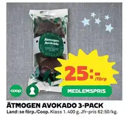 Coop ÄTMOGEN AVOKADO 3-PACK, Medlemspris erbjuda