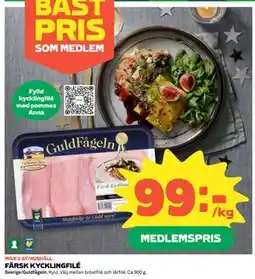Coop FÄRSK KYCKLINGFILÉ, Medlemspris erbjuda