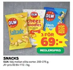Coop SNACKS, Medlemspris erbjuda