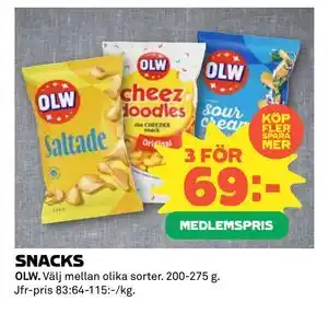 SNACKS, Medlemspris