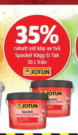 Bauhaus 35% rabatt vid köp av två Spackel Vägg & Tak 10 L från JOTUN erbjuda