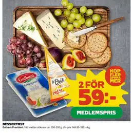 Coop Galbani/President Dessertost erbjuda