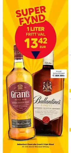 Border Shop Ballantine’s Finest eller Grant’s Triple Wood, EUR 13.42 erbjuda