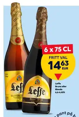 Border Shop Leffe Brune eller Blonde 6,6-6,65%, EUR 14.63 erbjuda