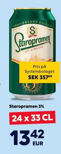 Border Shop Staropramen 5%, EUR 13.42 erbjuda