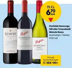 Border Shop Penfolds Koonunga Hill eller Frescobaldi Rémole Rosso, EUR 6.7 erbjuda