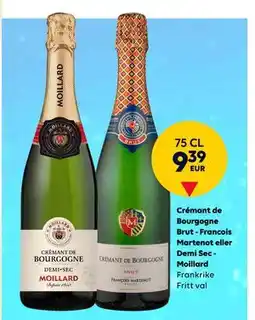 Border Shop Crémant de Bourgogne Brut - Francois Martenot eller Demi Sec Moillard, EUR 9.39 erbjuda