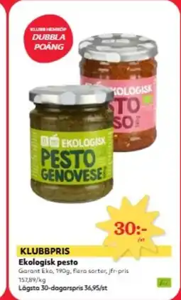 Hemköp Ekologisk pesto erbjuda