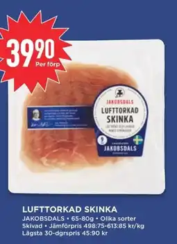 Willys JAKOBSDALS Lufttorkad skinka erbjuda