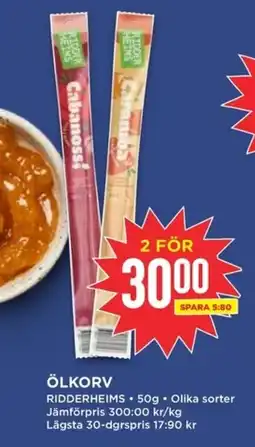 Willys RIDDERHEIMS Ölkorv erbjuda