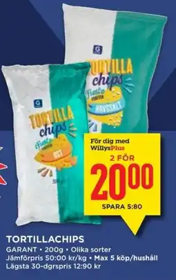 Willys GARANT Tortillachips erbjuda