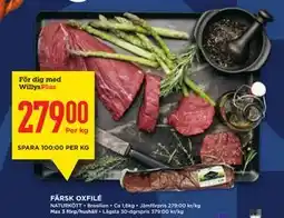 Willys FÄRSK OXFILÉ, Medlemspris erbjuda