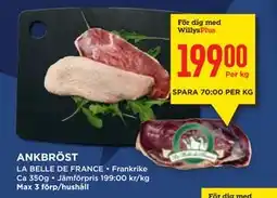 Willys ANKBRÖST, Medlemspris erbjuda