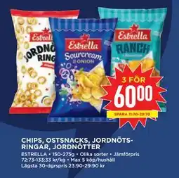 Willys CHIPS, OSTSNACKS, JORDNÖTSRINGAR, JORDNÖTTER erbjuda