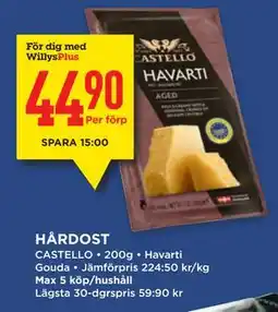 Willys HÅRDOST, Medlemspris erbjuda