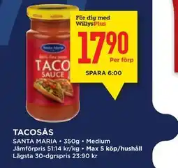 Willys TACOSÅS, Medlemspris erbjuda