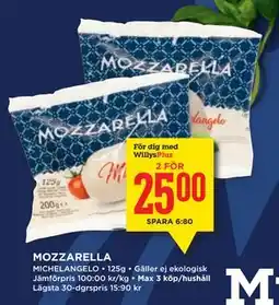 Willys MOZZARELLA, Medlemspris erbjuda