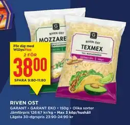 Willys RIVEN OST, Medlemspris erbjuda