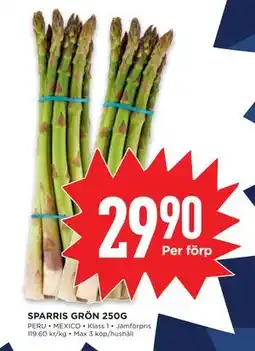 Willys SPARRIS GRÖN 250G erbjuda