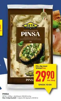 Willys Hemma PINSA, Medlemspris erbjuda