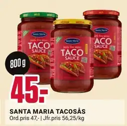ÖoB SANTA MARIA TACOSÅS erbjuda