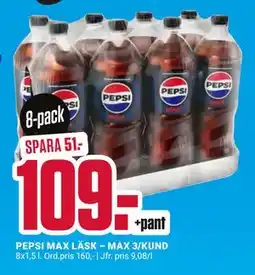 ÖoB PEPSI MAX LÄSK – MAX 3/KUND erbjuda