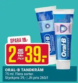 ÖoB ORAL-B TANDKRÄM erbjuda