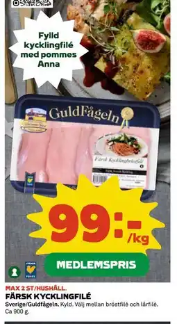 Coop Daglivs FÄRSK KYCKLINGFILÉ, Medlemspris erbjuda