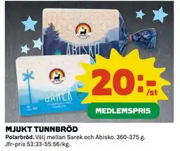 Coop Daglivs MJUKT TUNNBRÖD, Medlemspris erbjuda