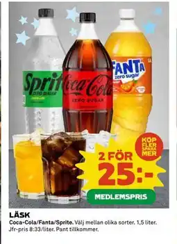 Coop Daglivs LÄSK, Medlemspris erbjuda