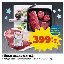 Coop Daglivs FÄRSK DELAD OXFILÉ erbjuda