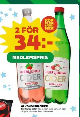 Coop Daglivs ALKOHOLFRI CIDER, Medlemspris erbjuda