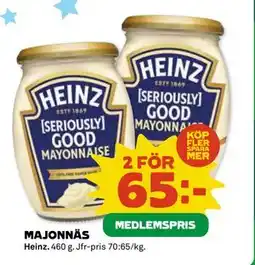 Coop Daglivs MAJONNÄS, Medlemspris erbjuda