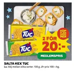 Coop Daglivs SALTA KEX TUC, Medlemspris erbjuda