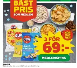 Coop Daglivs SNACKS, Medlemspris erbjuda