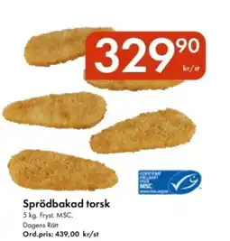 Snabbgross Sprödbakad torsk erbjuda