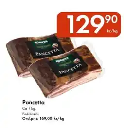 Snabbgross Pancetta erbjuda