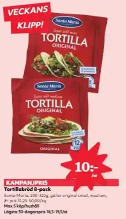 Hemköp Tortillabröd 8-pack erbjuda
