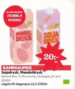 Hemköp Sojadryck, Mandeldryck erbjuda