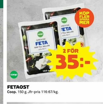 Coop Daglivs Fetaost erbjuda