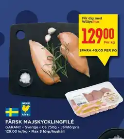 Willys Färsk Majskycklingfilé erbjuda