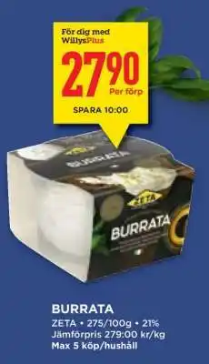Willys BURRATA erbjuda