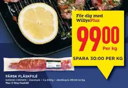 Willys Färsk Fläskfilé erbjuda