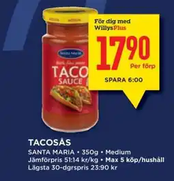Willys Tacosås erbjuda