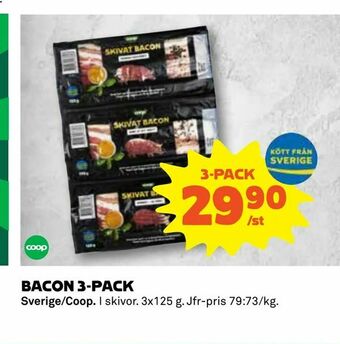 Coop Daglivs Bacon 3-pack erbjuda