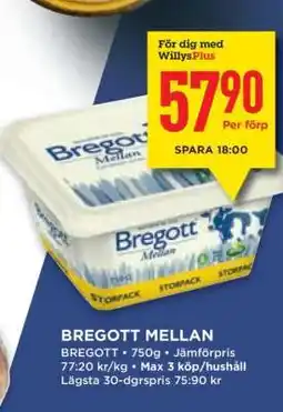 Willys Bregott Mellan erbjuda