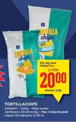 Willys Tortillachips erbjuda